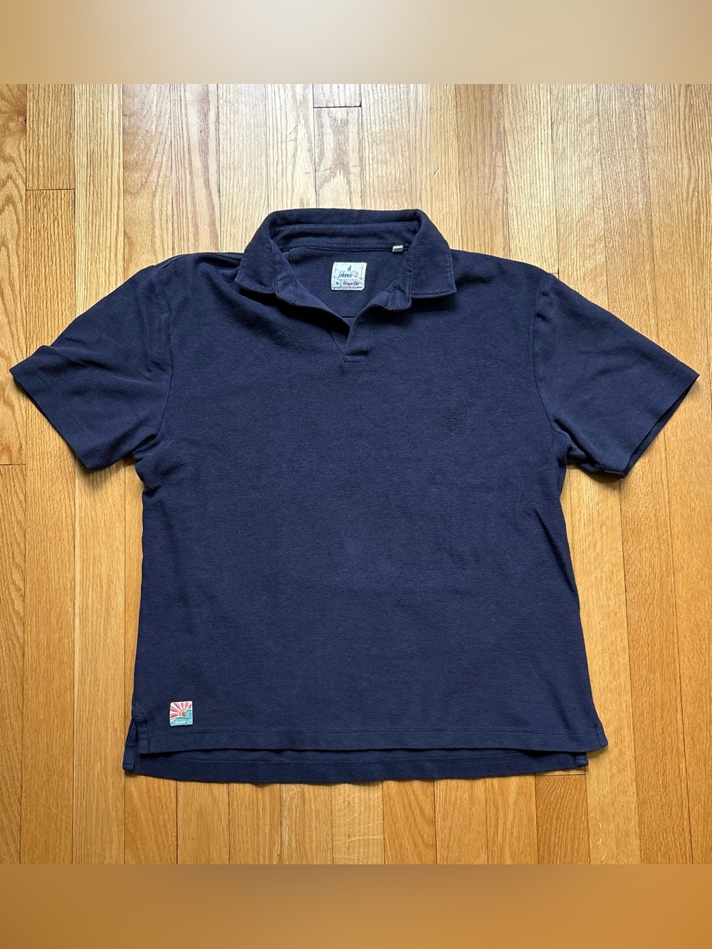Johnnie-O Hangin Out Men’s Short Sleeve Polo Shirt Cotton Nylon Medium Navy Blue